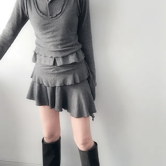 스위시 러플 스커트 (2C)