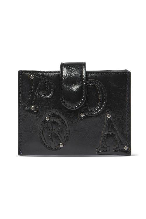 PRDA VINTAGE ACCORDION WALLET BLACK