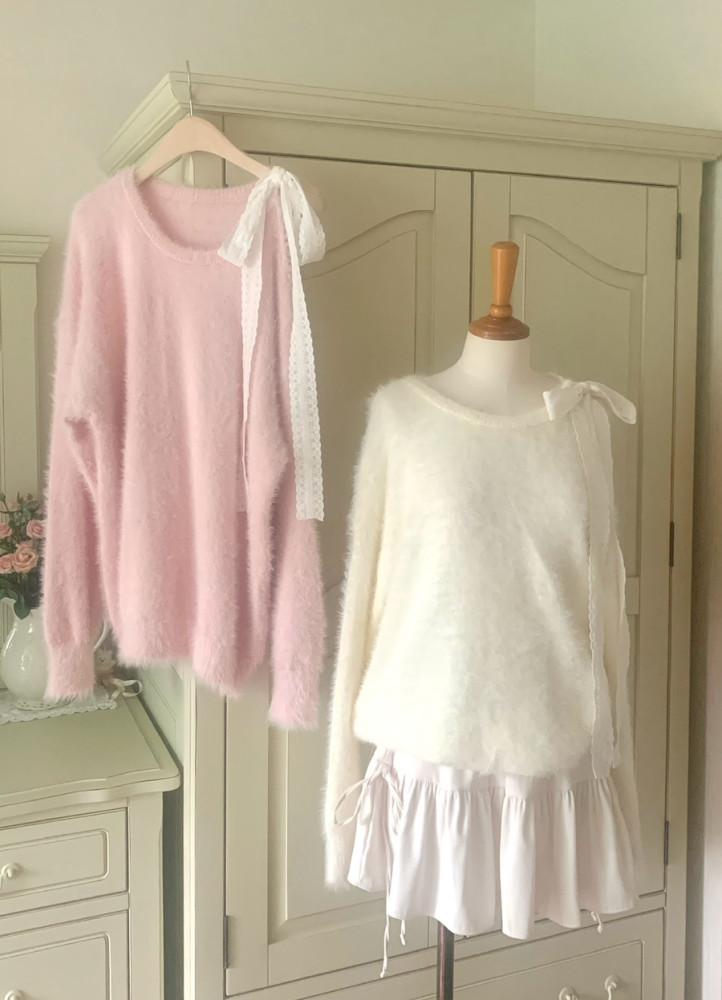 [ ~ 10/23 open sale ] 마시멜로우 리본 앙고라 니트 💗☁️