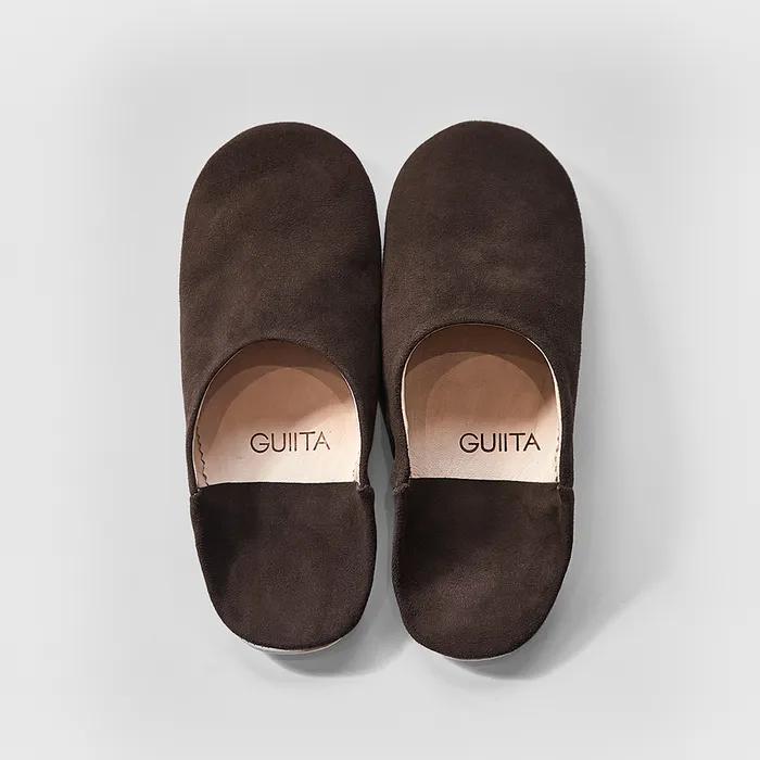 SHEEP LEATHER ROOM SHOES (BROWN SUEDE)