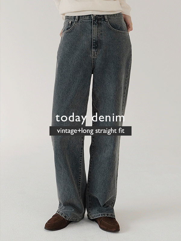 [오픈 10%할인!] #SLOWMADE. 투데이 와이드 그레이시 데님팬츠 (+롱ver) - 4 size