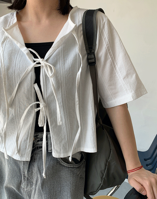 [2천장돌파]유죠 투웨이 리본 반팔 블라우스 (3color)