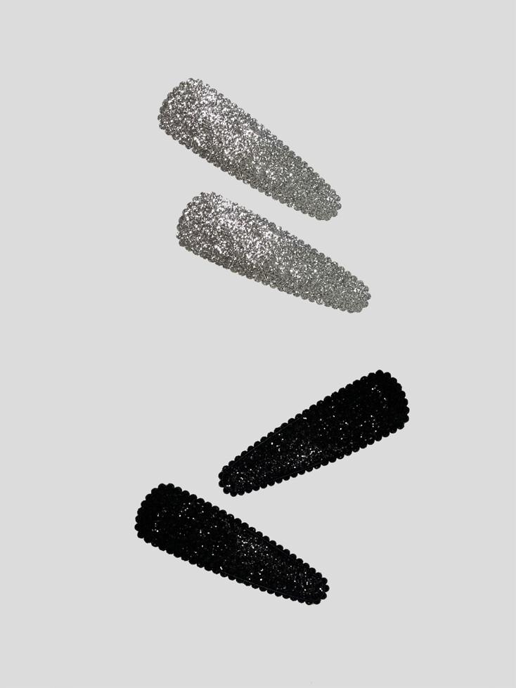 SHINE HAIR PIN (BLACK,SILVER)