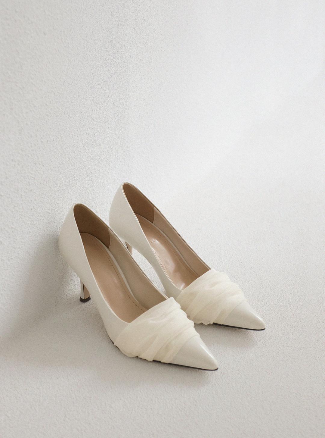 바로 배송 / Shirring Pumps / White