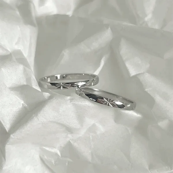 써지컬스틸 스파크 섬광 각인 링 반지 (5 size)