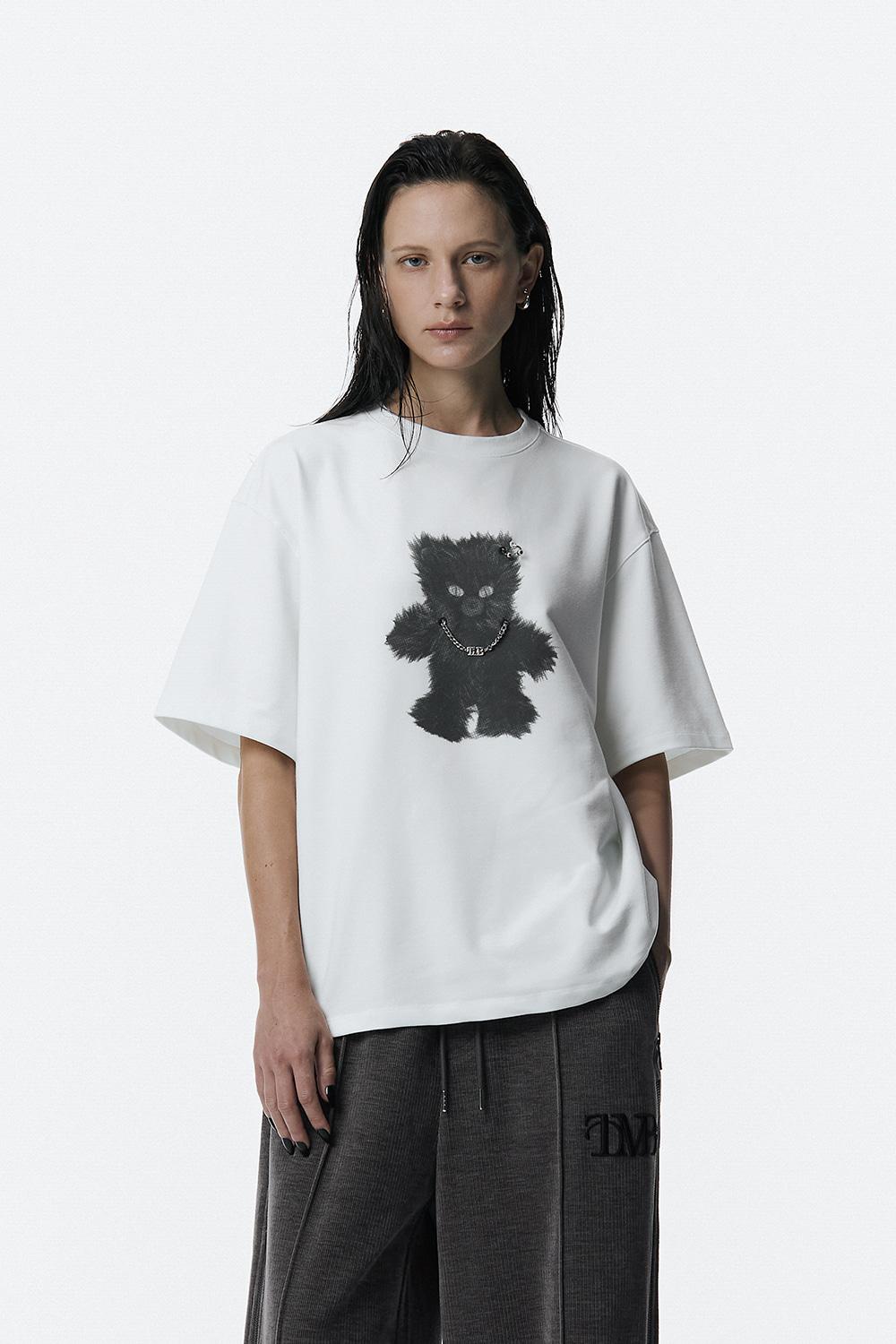 TMB Black Cat T-Shirts [ White ]