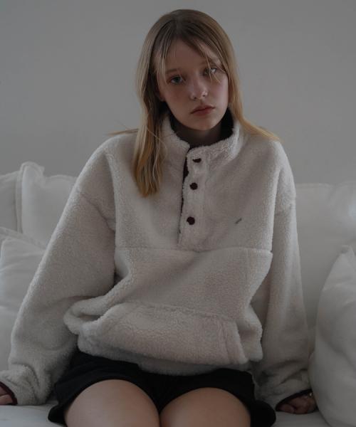 Shearling Half Zip-up [Ivory]