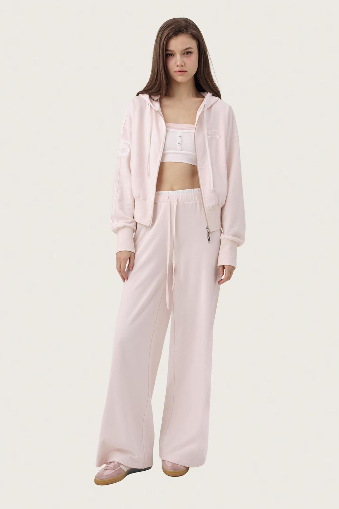 25 Soft Hooded zip-up, Soft pink