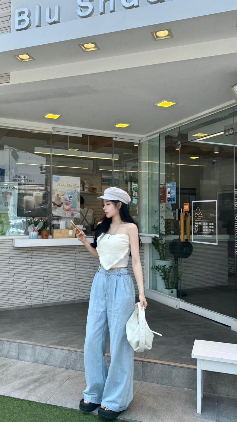 모르 쿨 여름 데님 팬츠