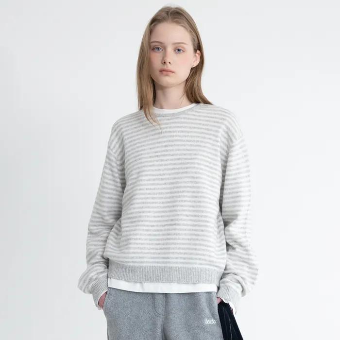 [2nd] Finn stripe wool knit_grey