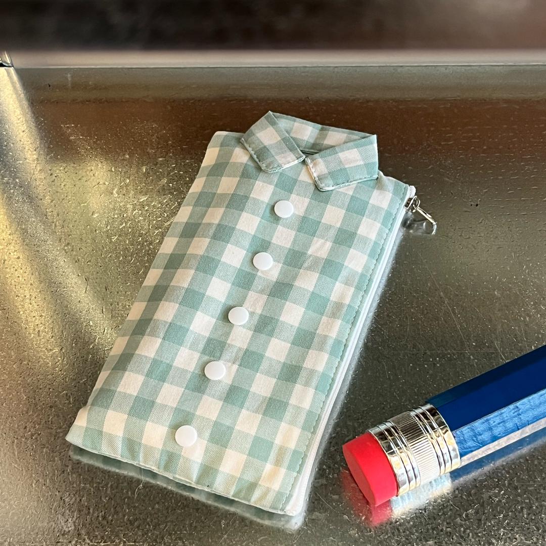 GREEN CHECK VINTAGE SHIRTS PENCIL CASE