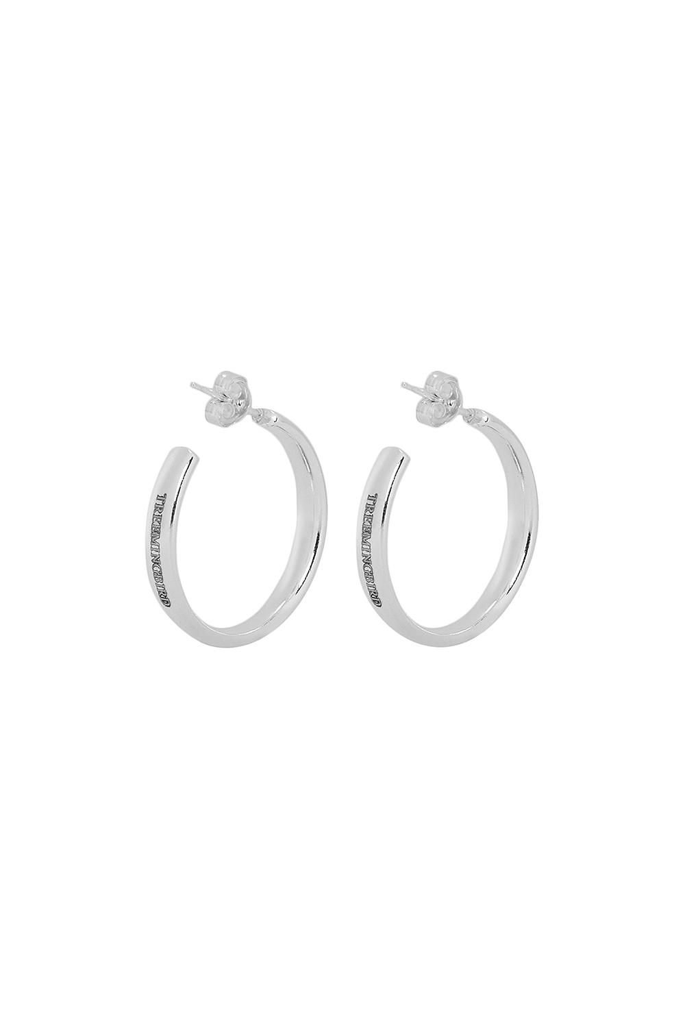 Stamp Logo Open Earrings [ Silver ]