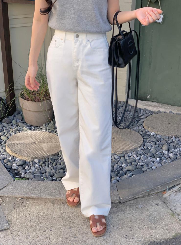 베이크 와이드 코튼 팬츠 (2color)