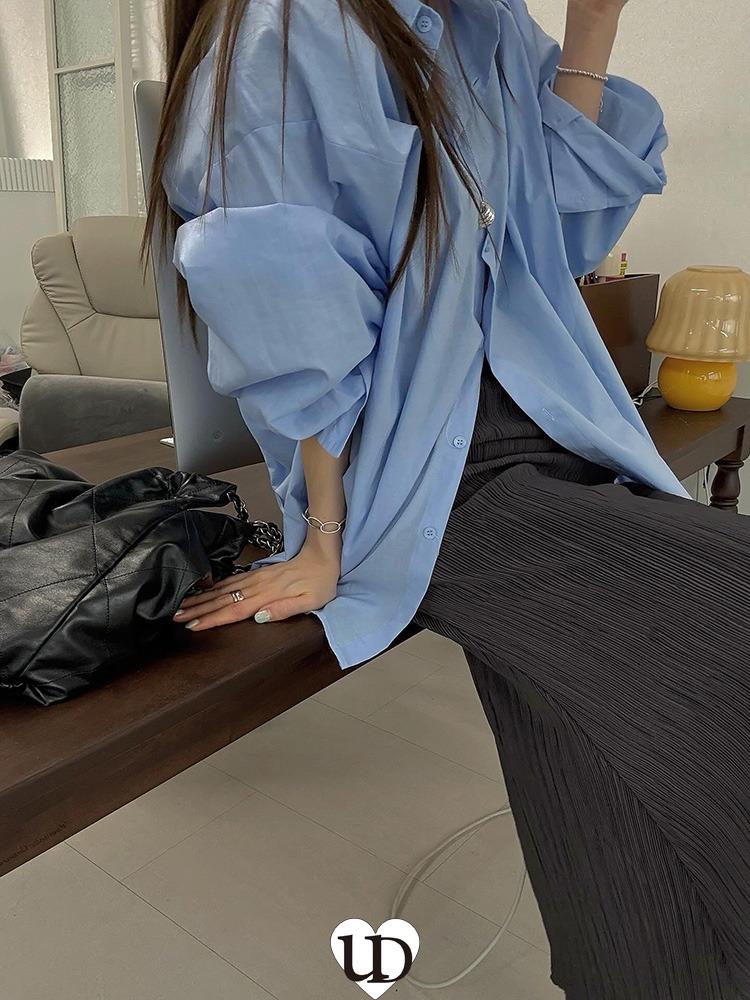 uD*챠콜플리츠스컷