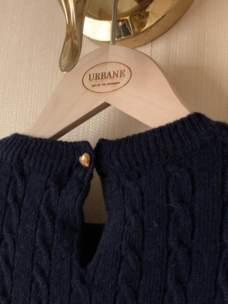 [당일배송] comehere 하트 꽈배기 반팔니트 (4color)