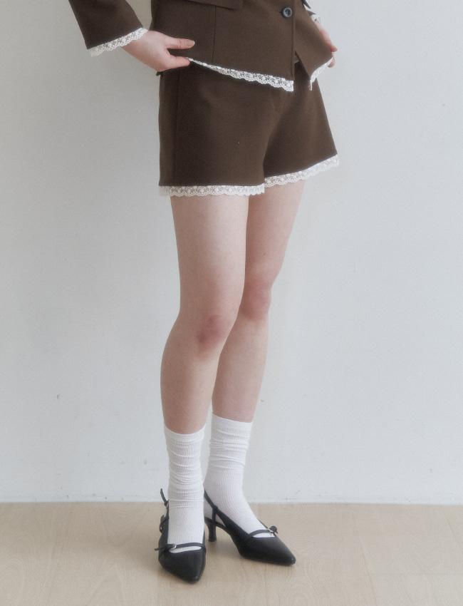 Lace tirm short pants