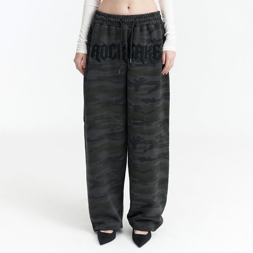 Camo Metal Graphics Pants - Black