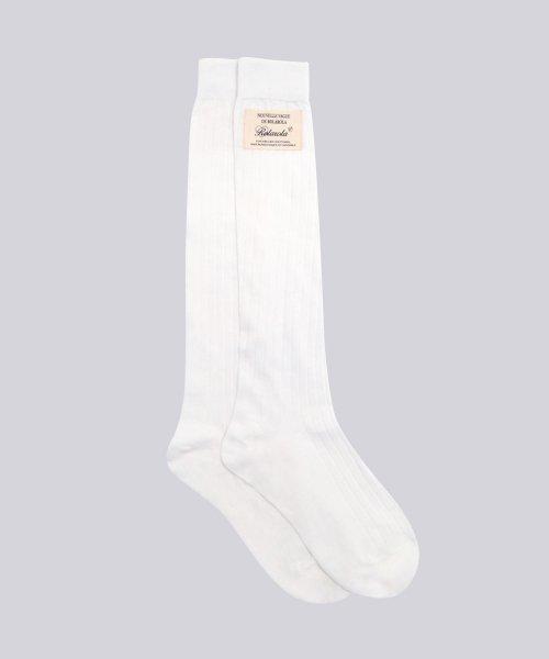 LOGO KNEE SOCKS IVORY