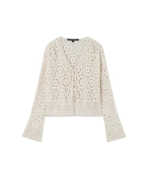 1color 패턴 짜임 크로쉐 가디건 OQ2S5781