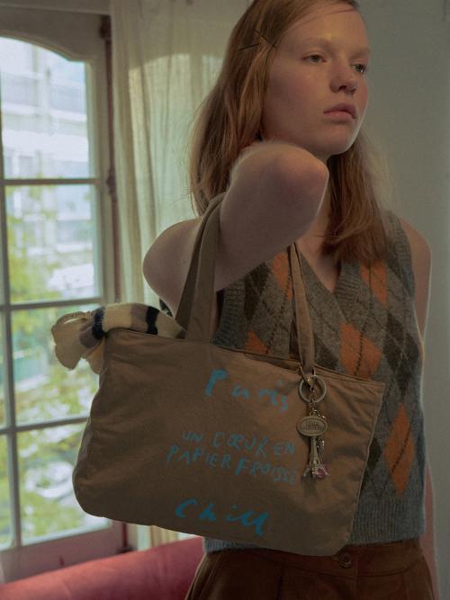 Paper Heart Puffer Tote Bag (3color)