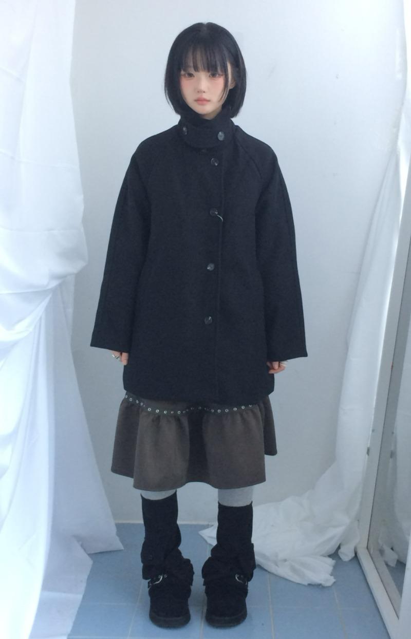 페어리 하이넥 버튼코트