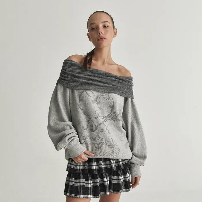 SION HEART OFF-SHOULDER MTM - GREY