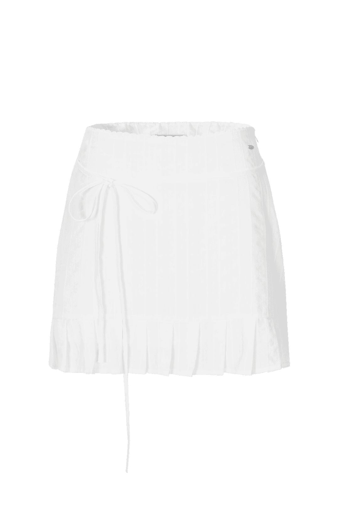 Pleats ribbon mini skirt