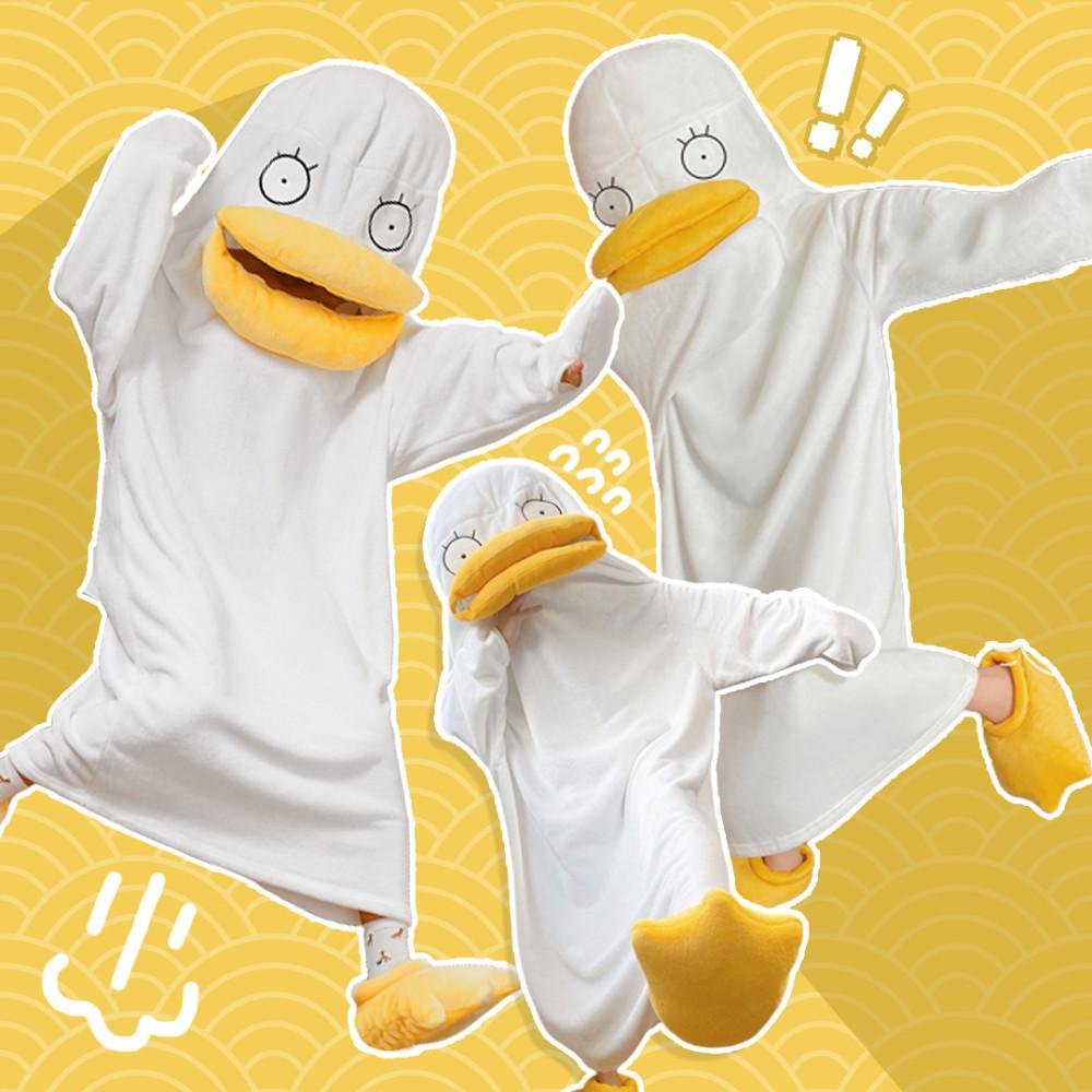 오리 극세사 코스튬 수면 잠옷 카피바라 푸바오 동물 긴팔 홈웨어 기모 극세사 파자마 파티