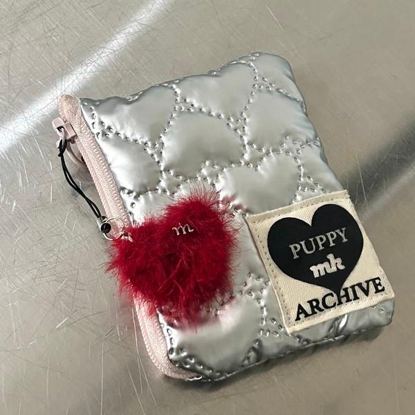 Heart pocket pouch_silver