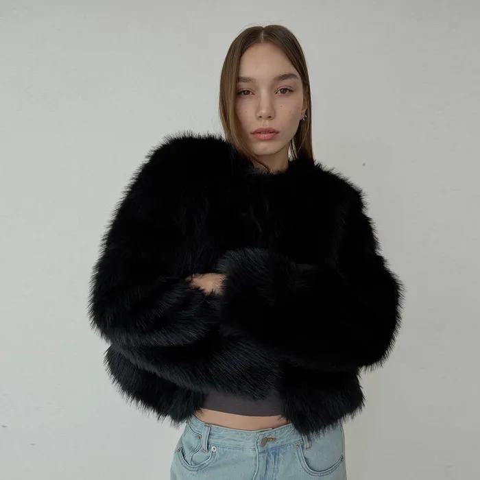 [1ST RESTOCK] AMELIA FUR JACKET - BLACK