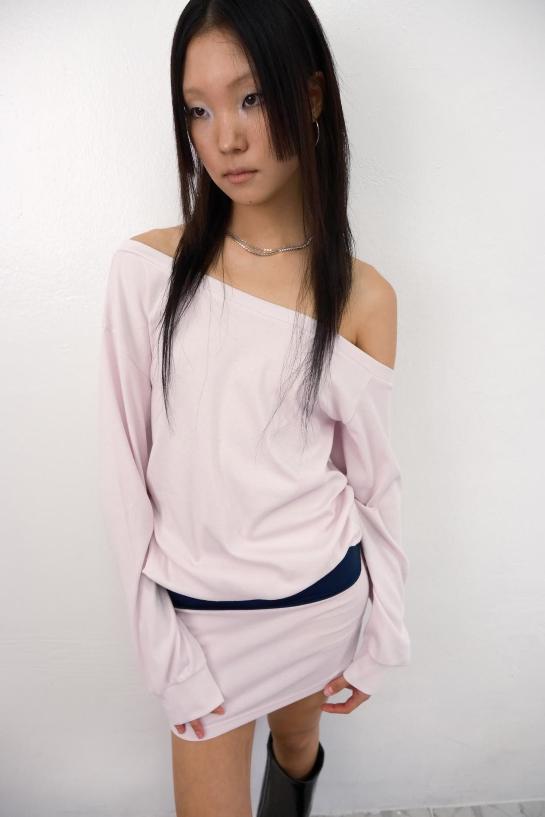 Powder Contrast Off-Shoulder Dress *Baby Pink