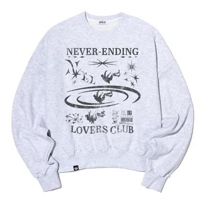 [BXS/S] Falling Love Sweat Shirt White Melange