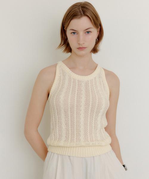 다리아 케이블 니트 베스트 / DARIA CABLE KNIT TOP_2colors