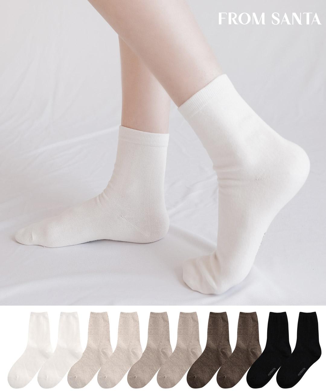 ❤️자체제작🎅 당일발송 기본양말세트 무지중목 5켤레/10켤레 남여양말/남성양말/여성양말/흰양말/스니커즈/검정양말/운동화양말/스포츠양말