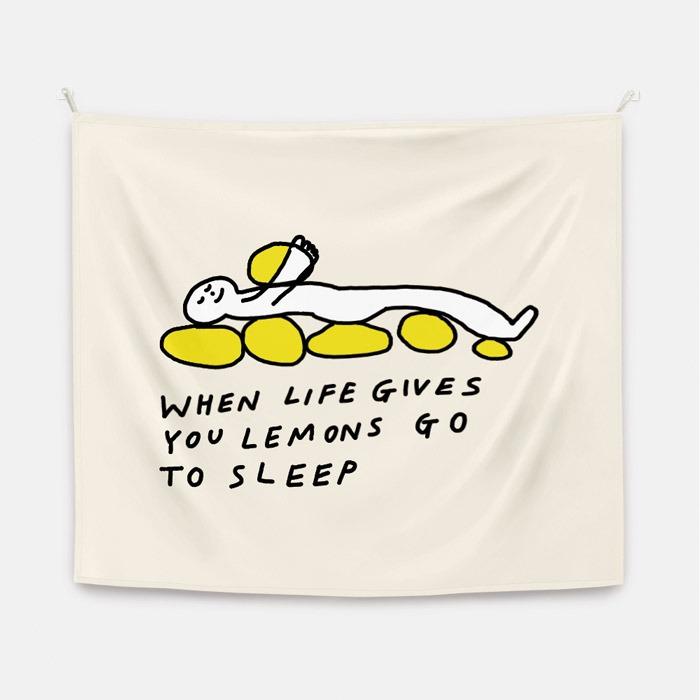 When life gives you lemons go to sleep 패브릭 포스터 대형
