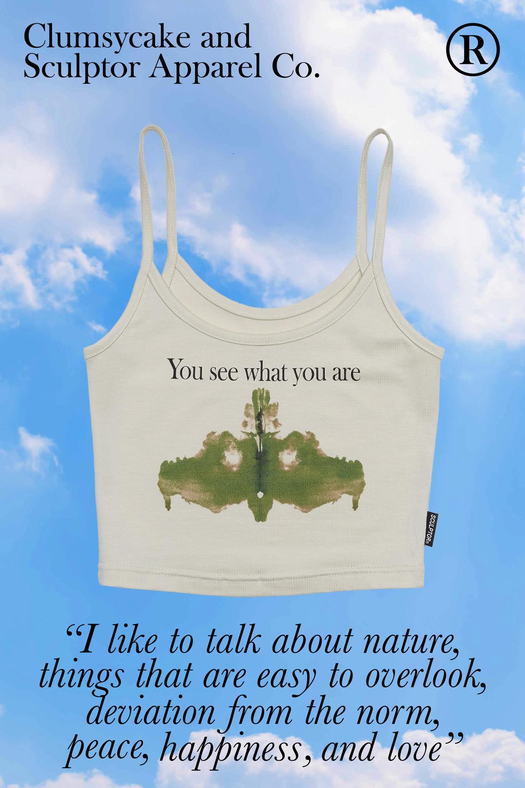 [Sculptor X Clumsy Cake] Inkblot Sleeveless Top Beige