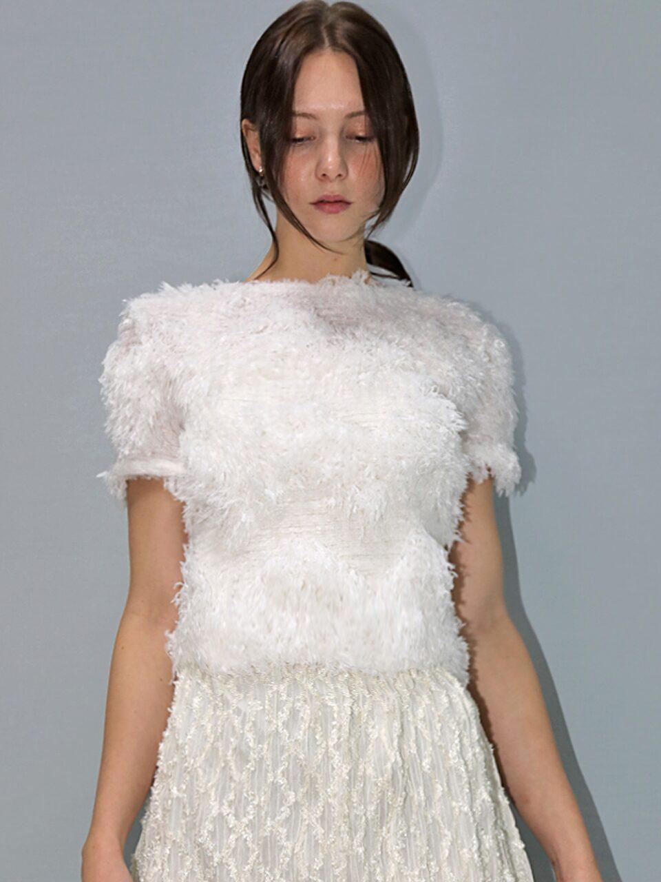 [주문제작]							 퍼 화이트 티셔츠_Fur White TS
