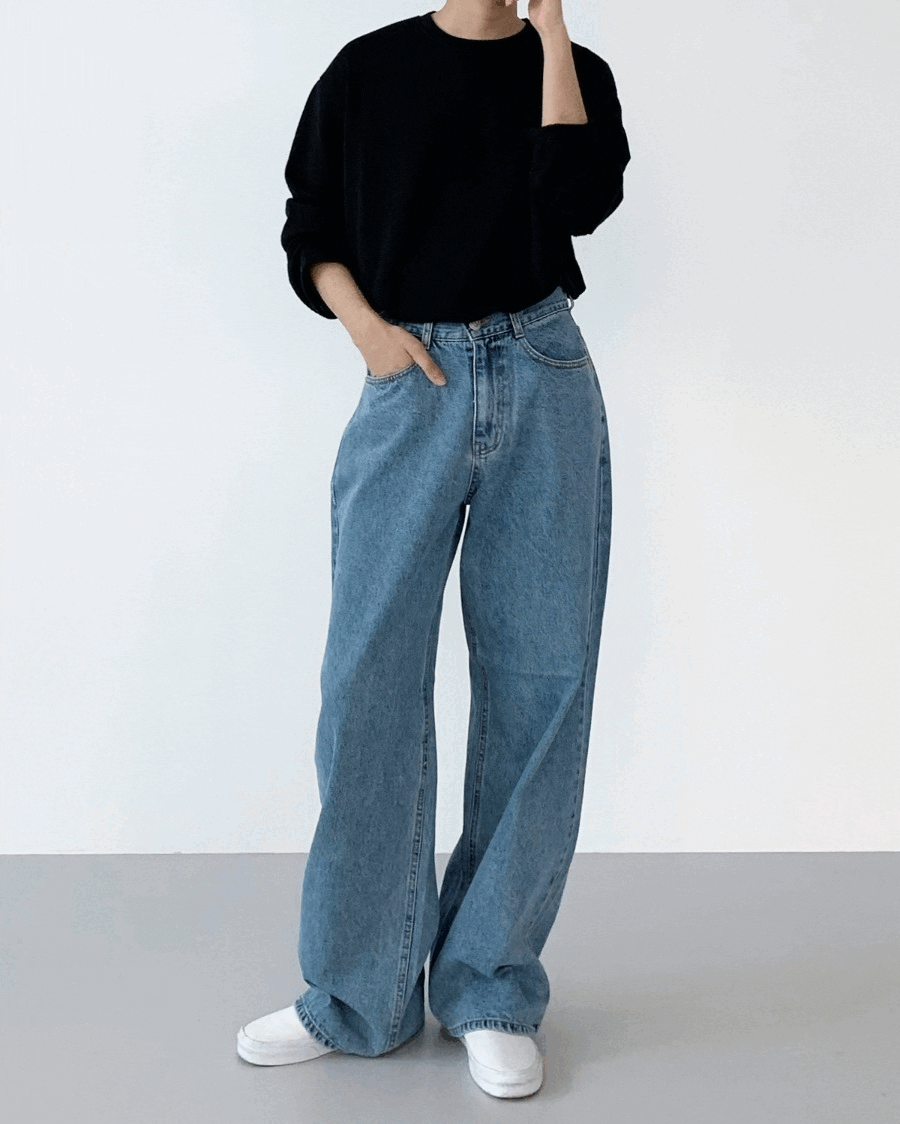 (BEST) re over long wide denim (2color) (주문폭주) (누적판매 2000장)