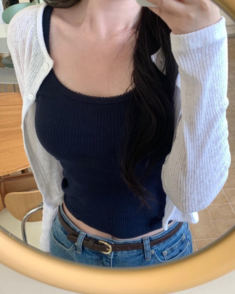 [프리마인] 키시 골지 레이스 나시 4color