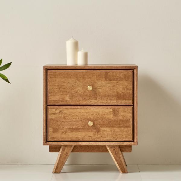 모니카 원목 2단 엔틱 침대 옆 틈새 미니 협탁 500