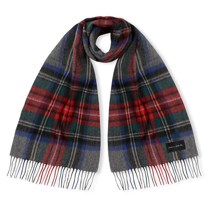 [1차리오더] tartan check wool muffler_red gray
