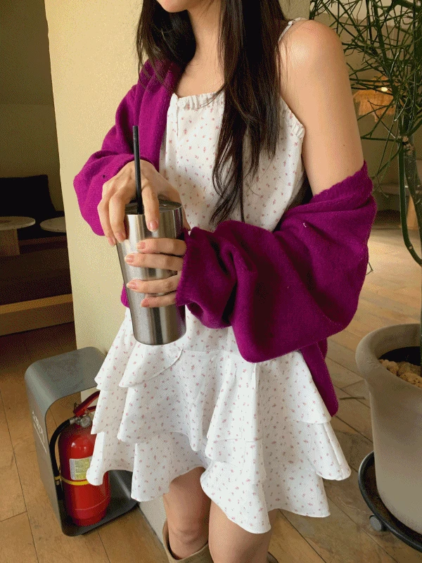 피카부 팬던트 브이 가디건