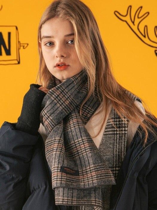 머플러 체크 그레이