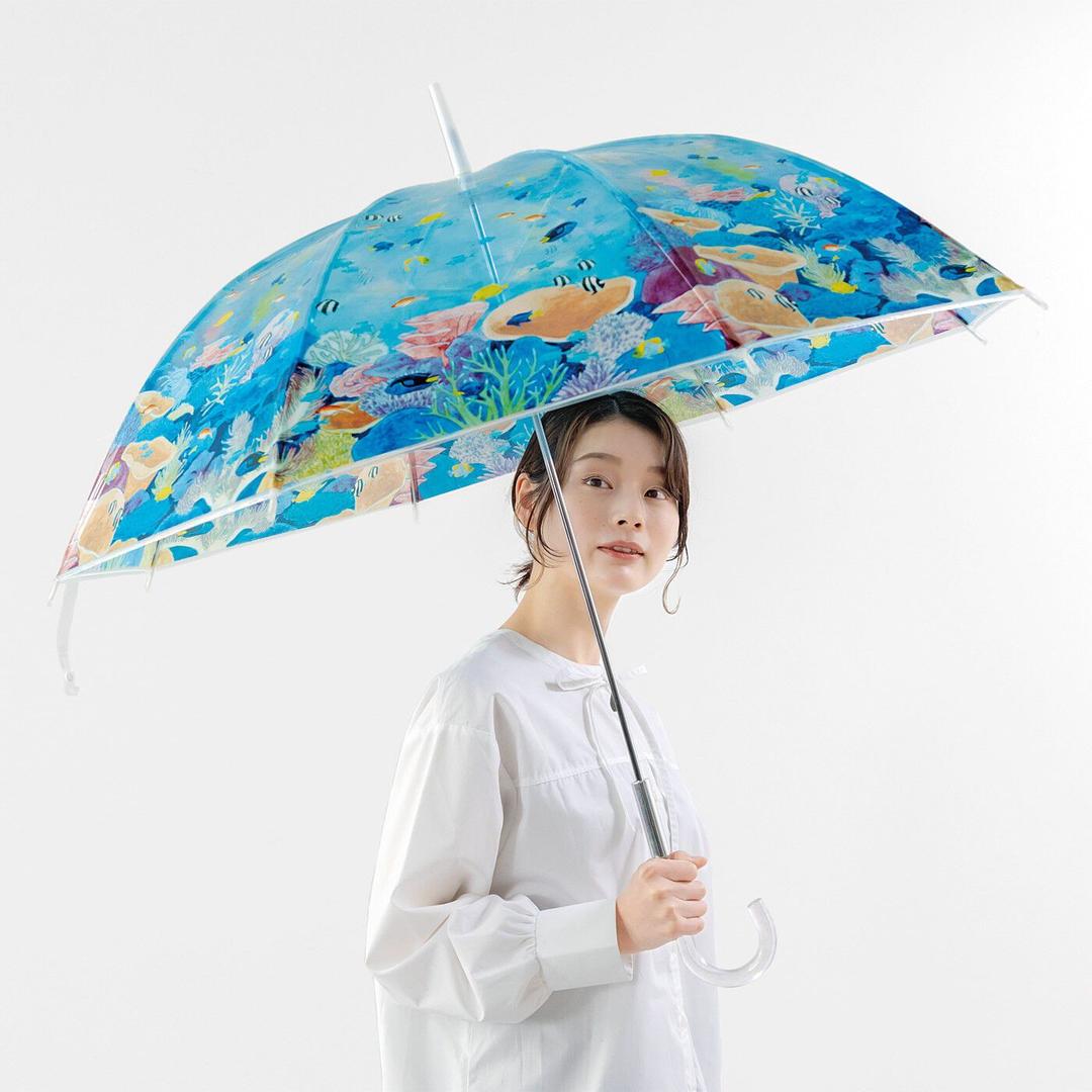 【2023年6月分以降お届け】YOU＋MORE!　まるで水族館　ライブコーラル水槽の透明傘｜傘・レイングッズ｜ファッション小物｜おもしろ雑貨・動物雑貨の通販｜YOU＋MORE！［ユーモア］