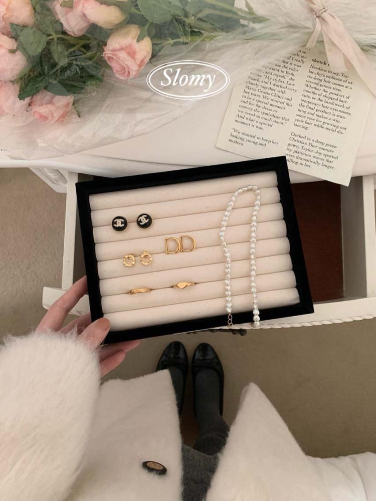 [Slomy자체제작]빈티지무드 벨벳 반지진열대 주얼리 트레이 반지판 귀걸이 수납