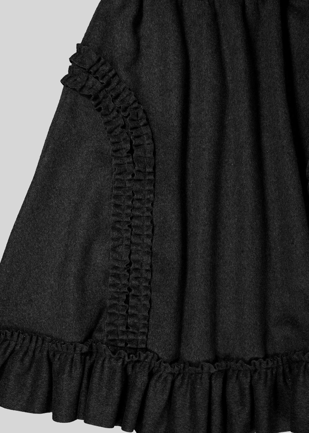 RUFFLE WOOL SKIRT - BLACK (2차 재입고)