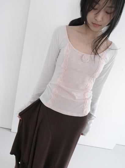 에프터먼데이 로즈 레이스 슬림 티 (3c)