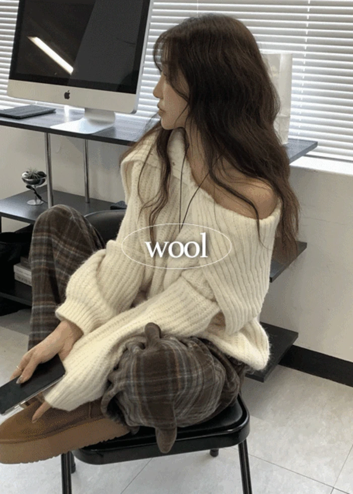 🤍연말룩/주문폭주🤍 wool turtleneck off-shoulder 3way nt (2C)