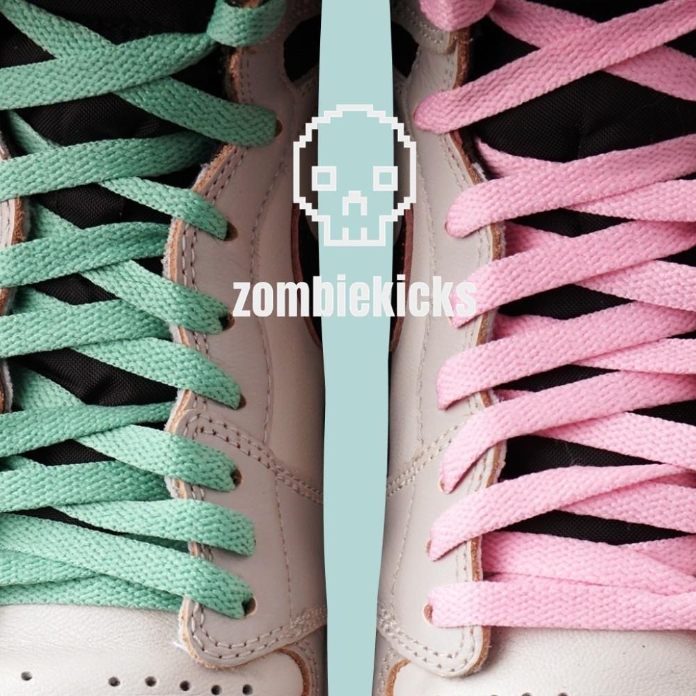 나이키 조던1 스니커즈 신발끈 파스텔 핑크 그린 블랙 검정끈 좀비킥스