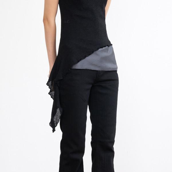 Low Slim Bootcut Pants (Black/3size)